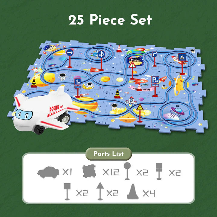 PuzzleRacer™ Kids Car Track Set - Educational Toy